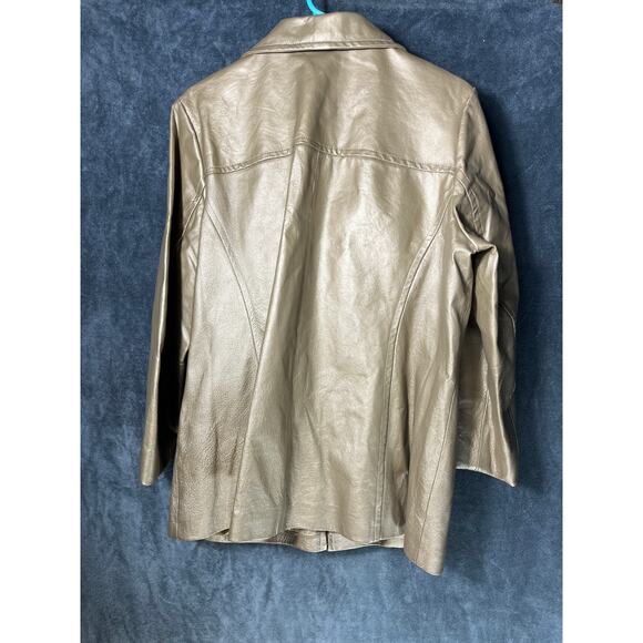 Vintage JL Studio NWT Women's Gold Leather Jacket 14W - Picture 5 of 5